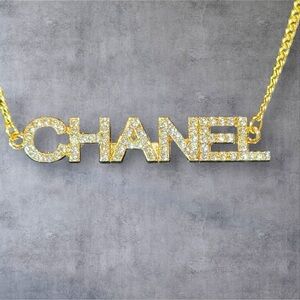 Upcycled CC Gold and Sparkle Logo Necklace